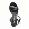 Sandalia Salto Alto Fino Detalhe Brilho Preto Fargo