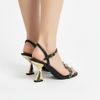Sandalia Salto Alto Fino Detalhe Brilho Preto Fargo