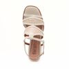 Sandália Salto Médio Bloco Couro Detalhes Estampa Off White Fargo