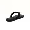 Rasteira Flat Tiras Brilho Preto Fargo