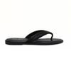 Rasteira Flat Tiras Brilho Preto Fargo