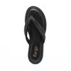 Rasteira Flat Tiras Brilho Preto Fargo