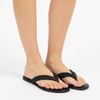 Rasteira Flat Tiras Brilho Preto Fargo