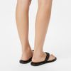 Rasteira Flat Tiras Brilho Preto Fargo
