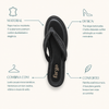 Rasteira Flat Tiras Brilho Preto Fargo