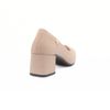 Scarpin Comfort Salto Medio Bloco Básico Amêndoa Fargo