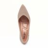 Scarpin Comfort Salto Medio Bloco Básico Amêndoa Fargo