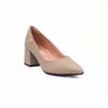 Scarpin Comfort Salto Medio Bloco Básico Amêndoa Fargo