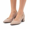 Scarpin Comfort Salto Medio Bloco Básico Amêndoa Fargo