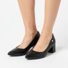 Scarpin Comfort Salto Medio Bloco Básico Preto Fargo