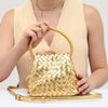 Bolsa Pequena de Ombro Trançada Dourada Fargo