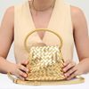 Bolsa Pequena de Ombro Trançada Dourada Fargo