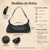 Bolsa Baguette Pequena Trançado Tressê Preto Fargo