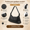 Bolsa Baguette Pequena Trançado Tressê Preto Fargo