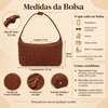 Bolsa Baguette Pequena Trançado Tressê Âmbar Fargo