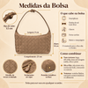 Bolsa Baguette Pequena Trançado Tressê Mel Fargo