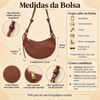 Bolsa Baguette Pequena Meia-Lua Âmbar Fargo