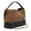 Bolsa Média Bicolor Tressê Mel e Preto Fargo
