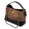 Bolsa Média Bicolor Tressê Mel e Preto Fargo