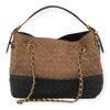 Bolsa Média Bicolor Tressê Mel e Preto Fargo