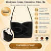 Bolsa Baguette Pequena com Recortes Preto Fargo