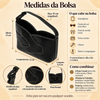 Bolsa Baguette Pequena com Recortes Preto Fargo