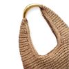 Bolsa Hobo em Ráfia Trançada com Detalhe Dourado Fargo