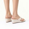 Sandalia Salto Baixo Anabela Tiras Off White Fargo