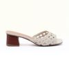 Sandalia Salto Medio Bloco Mule Macrame Off White Fargo