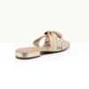 Sandalia Salto Baixo Bloco Transpasse Argola Dourado Fargo