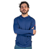 Camiseta Manga Longa UV com Capuz Azul Marinho Florence