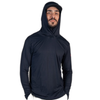 Camiseta Manga Longa UV com Capuz Preto Florence