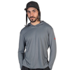 Camiseta Manga Longa UV com Capuz Cinza Escuro Florence