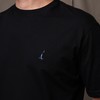 Camiseta Masculina Lisa Preto Logo Azul