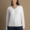 Sweater Feminino Monaco Gola V 015449 Blanco