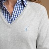 Sweater Feminino Mônaco Gola V 015837 Cinza