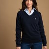 Sweater Feminino Monaco Gola V 015449 Azul Marinho