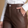 Calça Couro Feminina Pelica s/ Cinto LC67 Chocolate