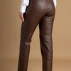 Calça Couro Feminina Pelica s/ Cinto LC67 Chocolate