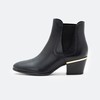 Bota Cano Curto Couro LC 63500 Detalhe Dourado Preto