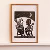 J Borges M - Noite De Cantoria Xilogravura Pb + Moldura