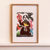 J Borges M - Sao Francisco Colorido Xilogravura + Moldura
