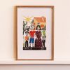 Pablo Borges M - Família Colorida Xilogravura + Moldura