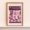 J Borges M - Ceu Estrelado Roxo Xilogravura + Moldura