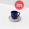Ilheus Xicara De Cafe 100Ml Com Pires - Azul/Natural