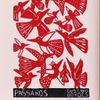 Gustavo Borges P - Pássaros Vermelho Xilogravura + Moldura