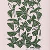 Bacaro P - Passarinhos Verde Xilogravura + Moldura