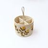 Ramo Flor Porta Talher - Natural/Amarelo