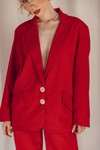 Blazer Oversized Linho Vermelho