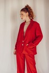 Blazer Oversized Linho Vermelho